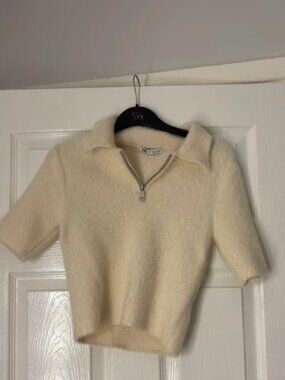Zara Fluffy Quarter Zip T-Shirt